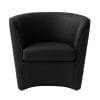 poltrona a pozzetto nera principale Poltrona a pozzetto nera in ecopelle immagine principale su sfondo bianco