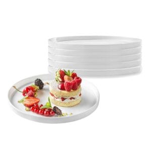 Set piatti piani in vetro opale diametro 21 cm