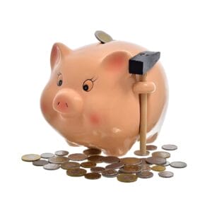 Salvadanaio Maialino in Ceramica con Martello