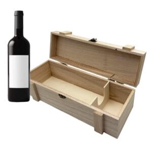 Scatola Porta Bottiglie di Vino in Legno per 1 bottiglia
