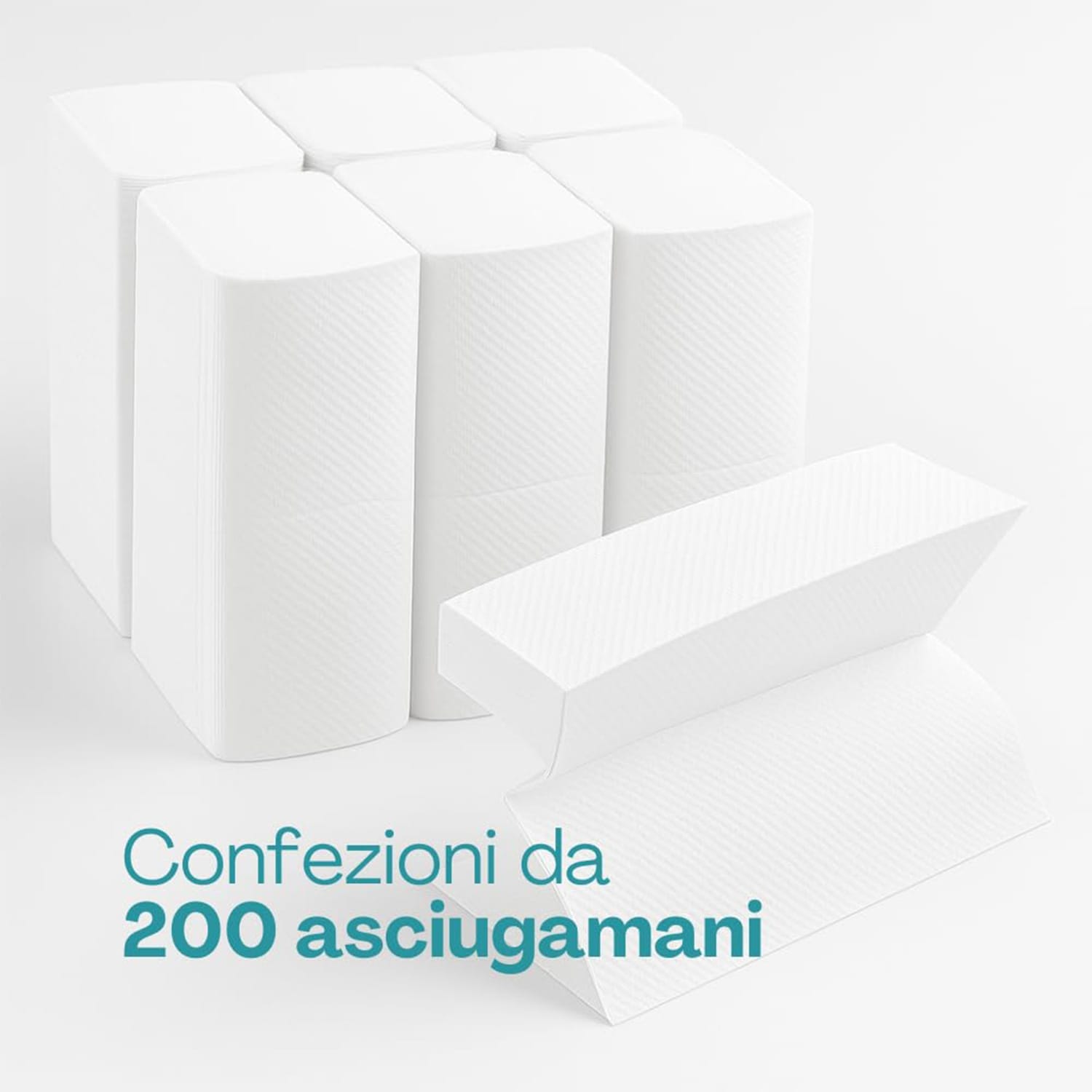 Pacchi da 200 asciugamani piegati a Z in carta bianca per dispenser professionali