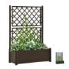 fioriera con spalliera Fioriera color Marrone con spalliera rettangolare 100x43x142 cm per rampicanti da giardino