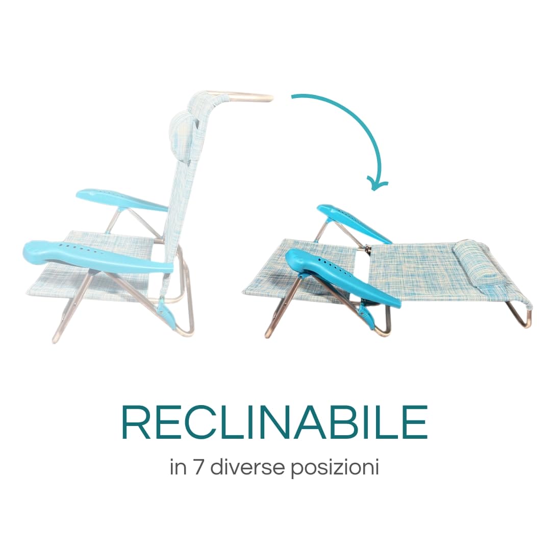Spiaggina Reclinabile Spiaggine In Alluminio BAKAJI Spiaggina