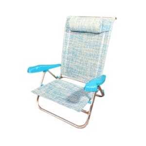 Sedia Pieghevole da Spiaggia Azzurro 55x46x80 cm