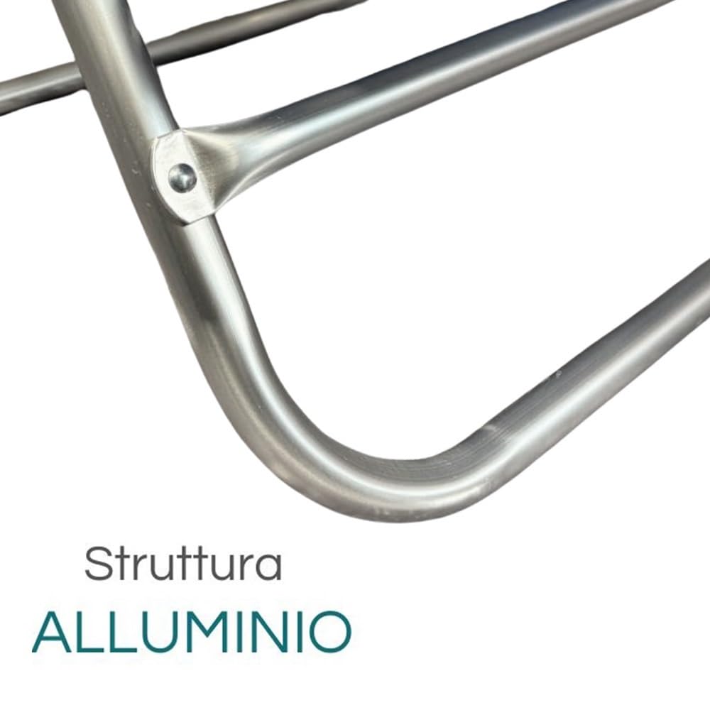 Struttura in alluminio resistente della sedia da spiaggia blu