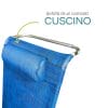 cuscino blu Cuscino poggiatesta integrato della sedia da spiaggia blu