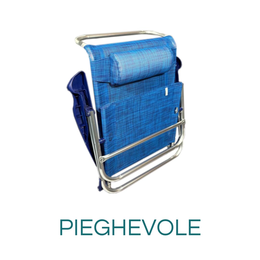 design pieghevole blu Sedia pieghevole da spiaggia blu chiusa in alluminio compatta e salvaspazio