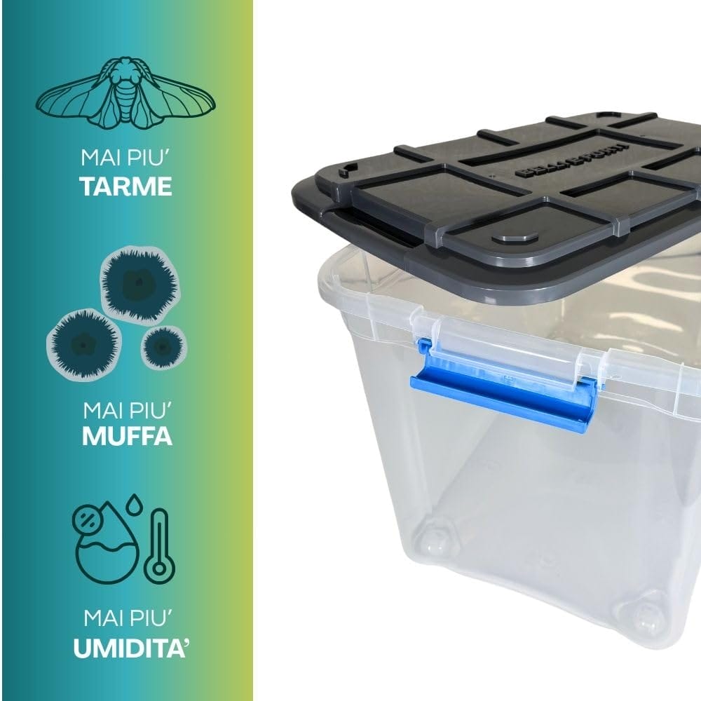 Relaxdays Scatola Portaoggetti, 2 Contenitori Portagiochi E Vestiti Impilabili Coperchio E Ante Plastica 50l Bianco 92774104