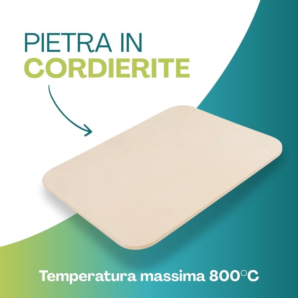 Pietra refrattaria in cordierite per pizza rettangolare, resistente fino a 800°C per cottura uniforme