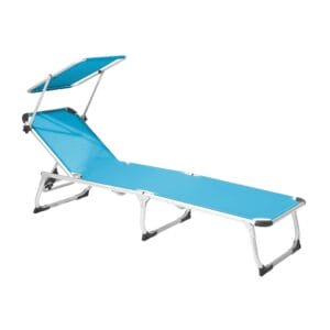 Lettino prendisole in alluminio Azzurro con tettuccio