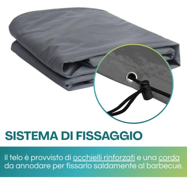 Copertura Per Barbecue 68x68x72 Cm - Impermeabile, Antipolvere, Con Cordino Di Sicurezza - Foto 3