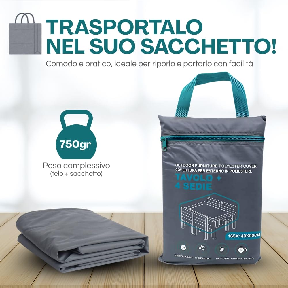 peso sacca tavolo e sedie