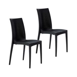 Sedie effetto Rattan Antracite senza braccioli