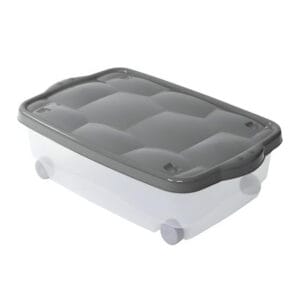 Contenitore con coperchio Antracite e ruote da 60x40x18,5 cm