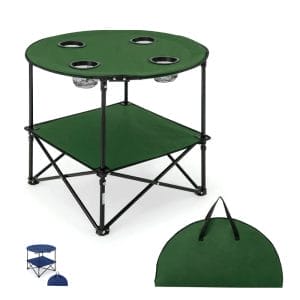 Tavolo da campeggio rotondo pieghevole in tessuto