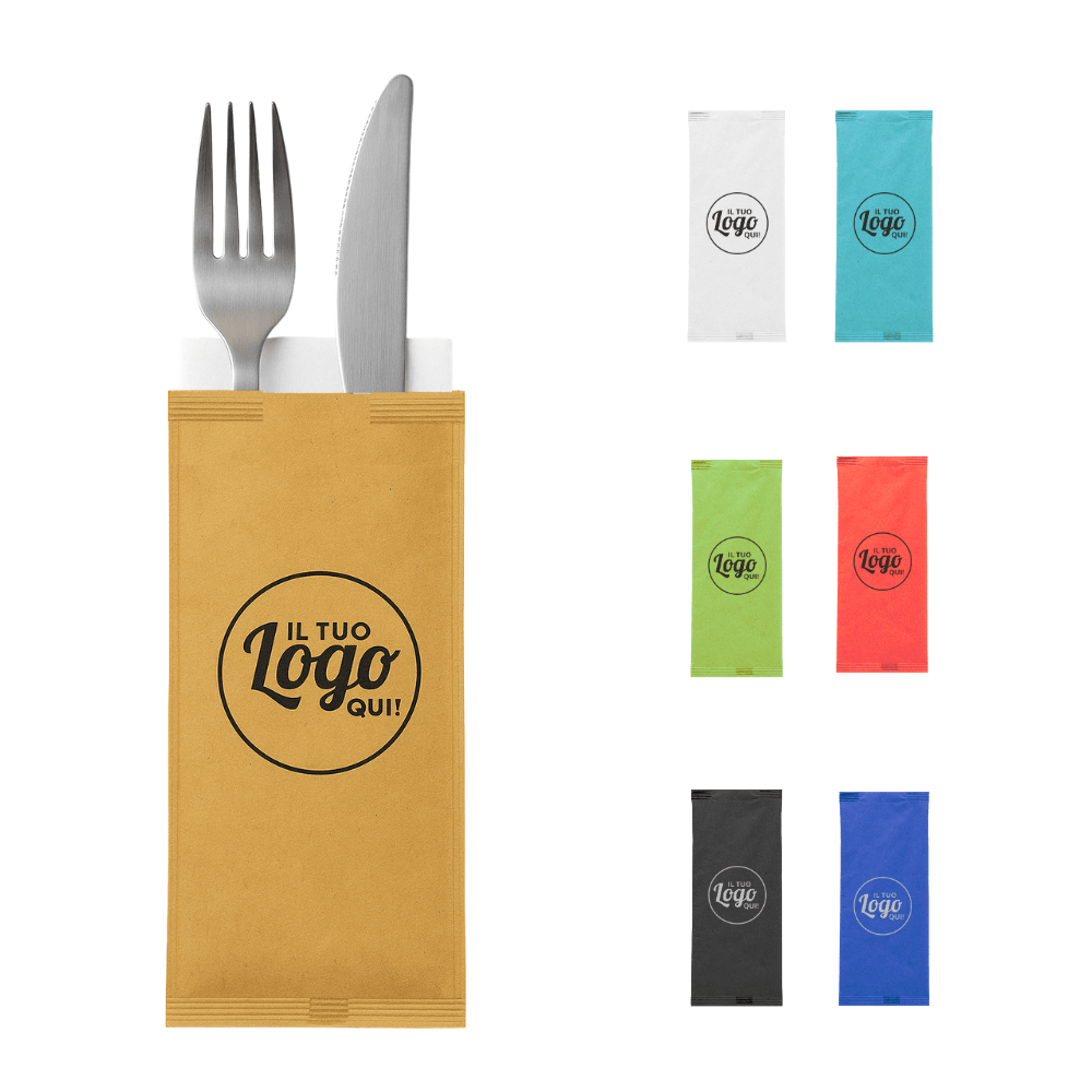 buste portaposate personalizzate con logo aziendale in carta kraft e paglia