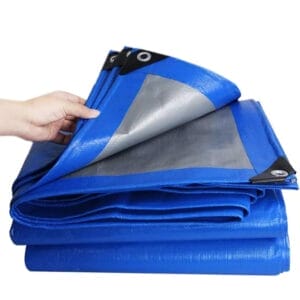 Telo copritutto occhiellato grigio e blu da 245gr/m2