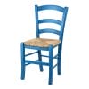 sedia paesana azzurra Sedia paesana azzurra in legno con seduta in paglia stile rustico tradizionale