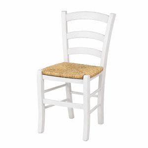 Sedia paesana in legno bianca