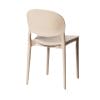 Retro sedia beige in polipropilene con schienale ovale e seduta ergonomica