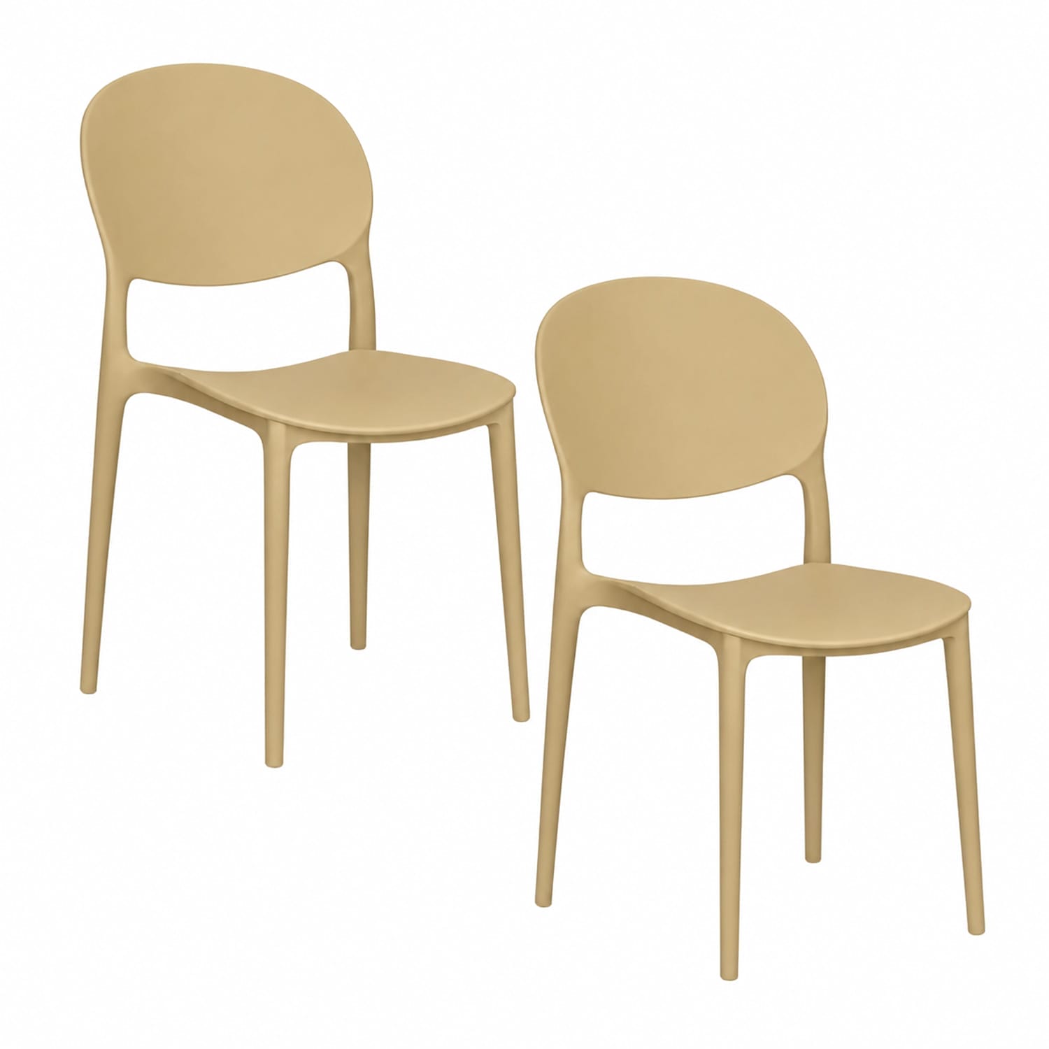sedie-beige-ovali Set 2 sedie beige con schienale ovale