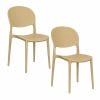 sedie-beige-ovali Set 2 sedie beige con schienale ovale