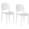 Sedie bianche con schienale ovale in polipropilene per interni ed esterni