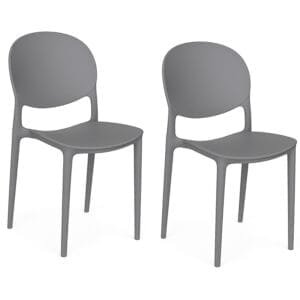 Sedia con schienale ovale di colore Grigio