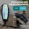 funzione-telecomando-poltrona-reclinabile-automatica Telecomando poltrona massaggiante con pulsanti Power, modalità, intensità e zona lombare