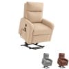 Poltrona reclinabile elettrica beige con poggiapiedi e funzione massaggio