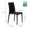 Sedia in plastica rattan antracite 81x46x39 cm, impilabile e senza braccioli, 4 kg