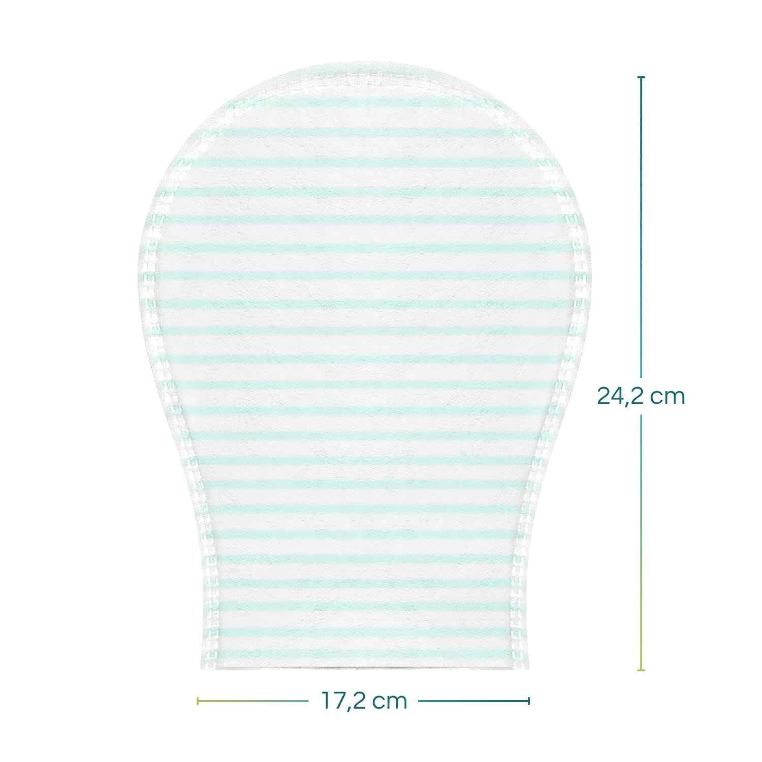 Manopola saponata monouso 17,2x24,2 cm con forma anatomica e cuciture rinforzate