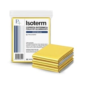 Coperta isotermica oro e argento per emergenze