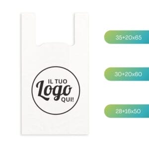 Shopper di plastica Bianche personalizzate con logo
