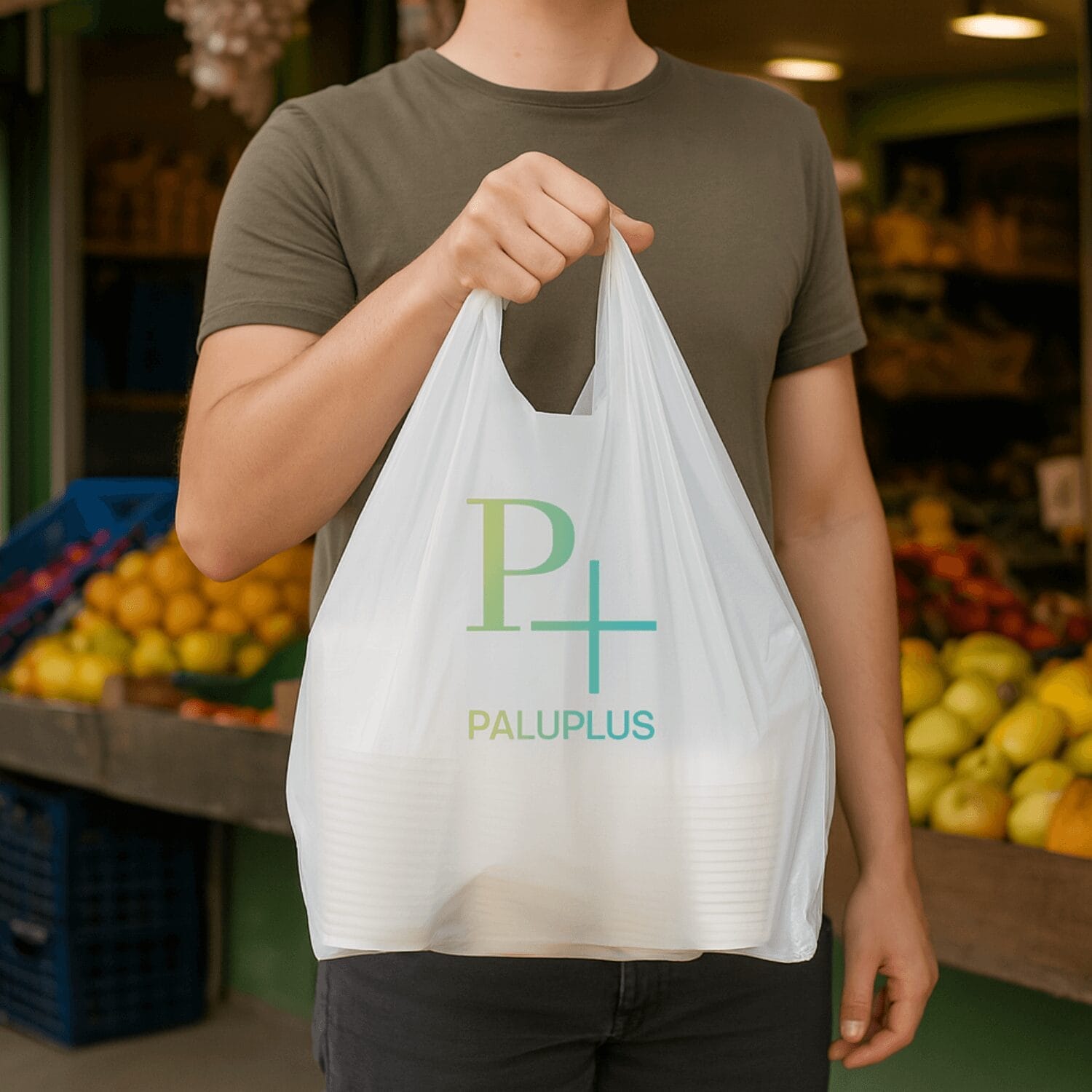 busta-personalizzata-plastica-logo-paluplus Shopper plastica bianca personalizzata Paluplus usata per spesa