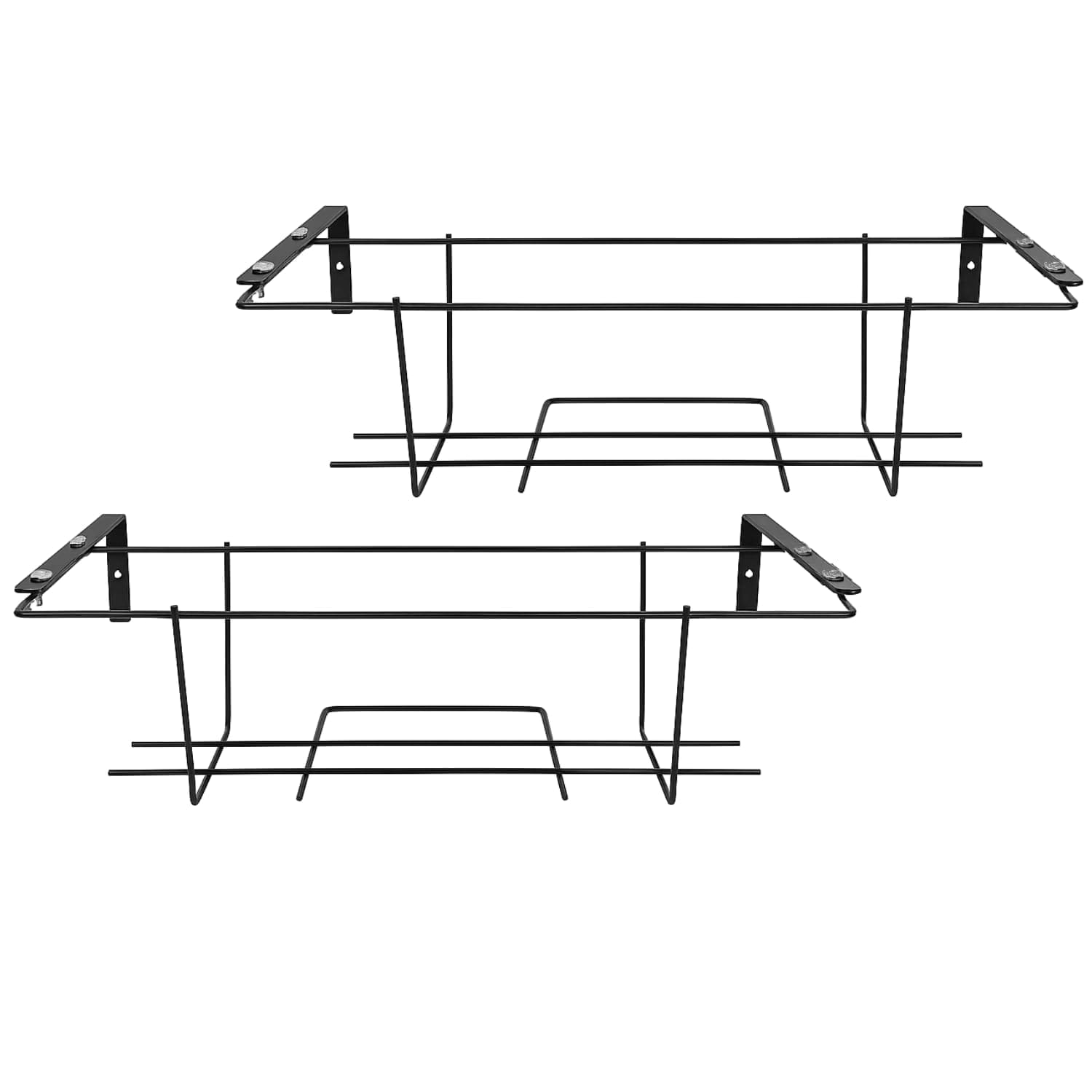 Set 2 Balconiera regolabile in ferro nero
