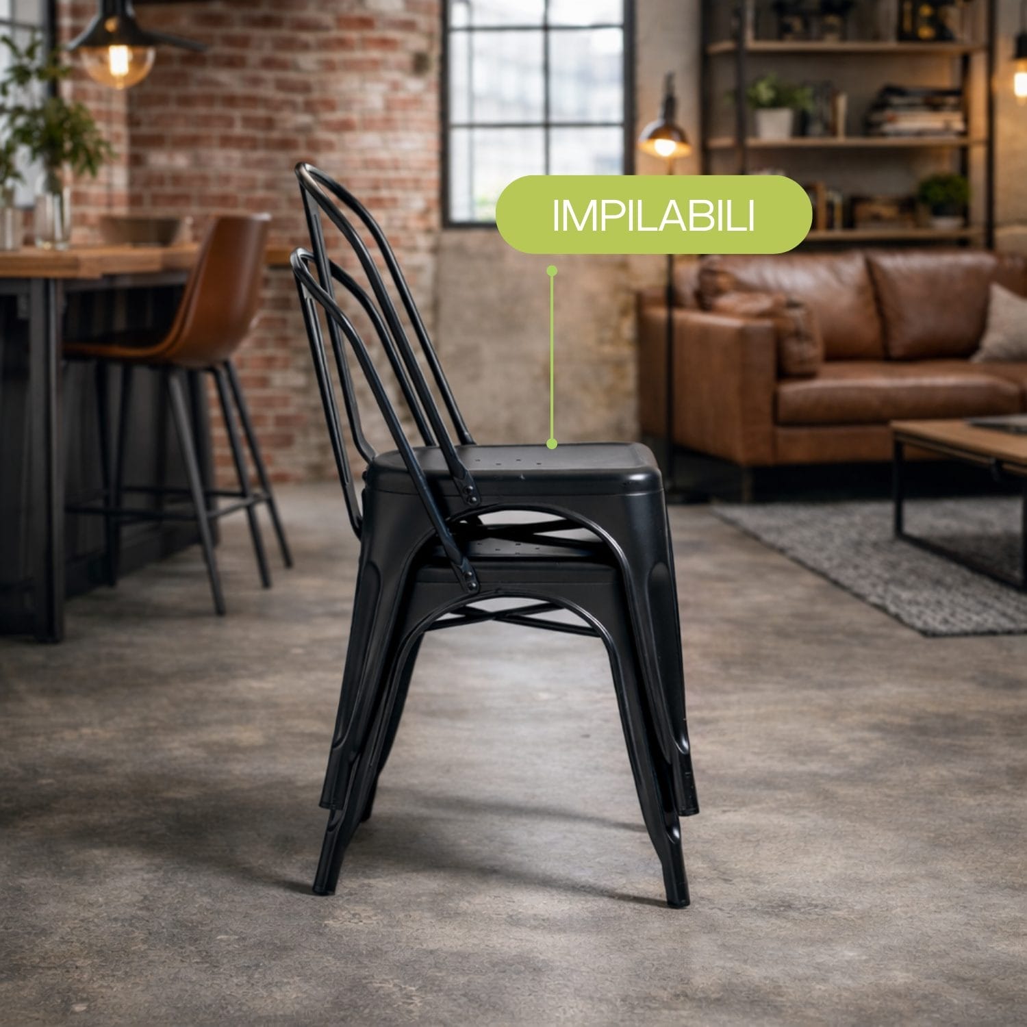 sedie industry impilabili Sedie Industry in metallo nero impilabili salvaspazio per casa e locali