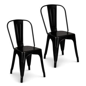 Sedia Industry in metallo di colore Nero stile Vintage