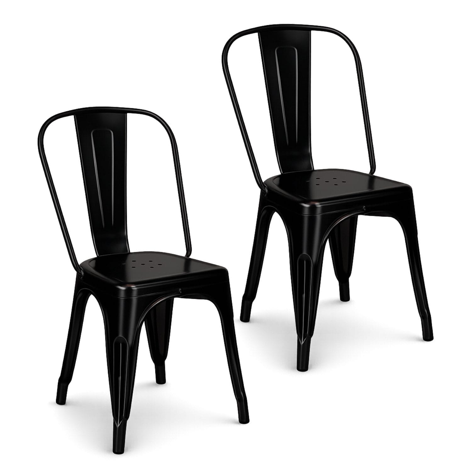 sedie industry Set 2 sedie Industry in metallo nero stile industriale su fondo bianco