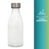 bottiglie-in-vetro Bottiglia in vetro con tappo in acciaio resistente per acqua e bevande