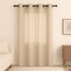 Tenda beige moderna con occhielli in metallo per soggiorno o camera da letto