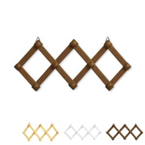 Appendi abiti da parete in legno con 10 ganci