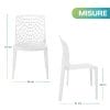 Sedia GRANDSOLEIL bianca in polipropilene traforato con misure 52x51x81 cm seduta 43 cm