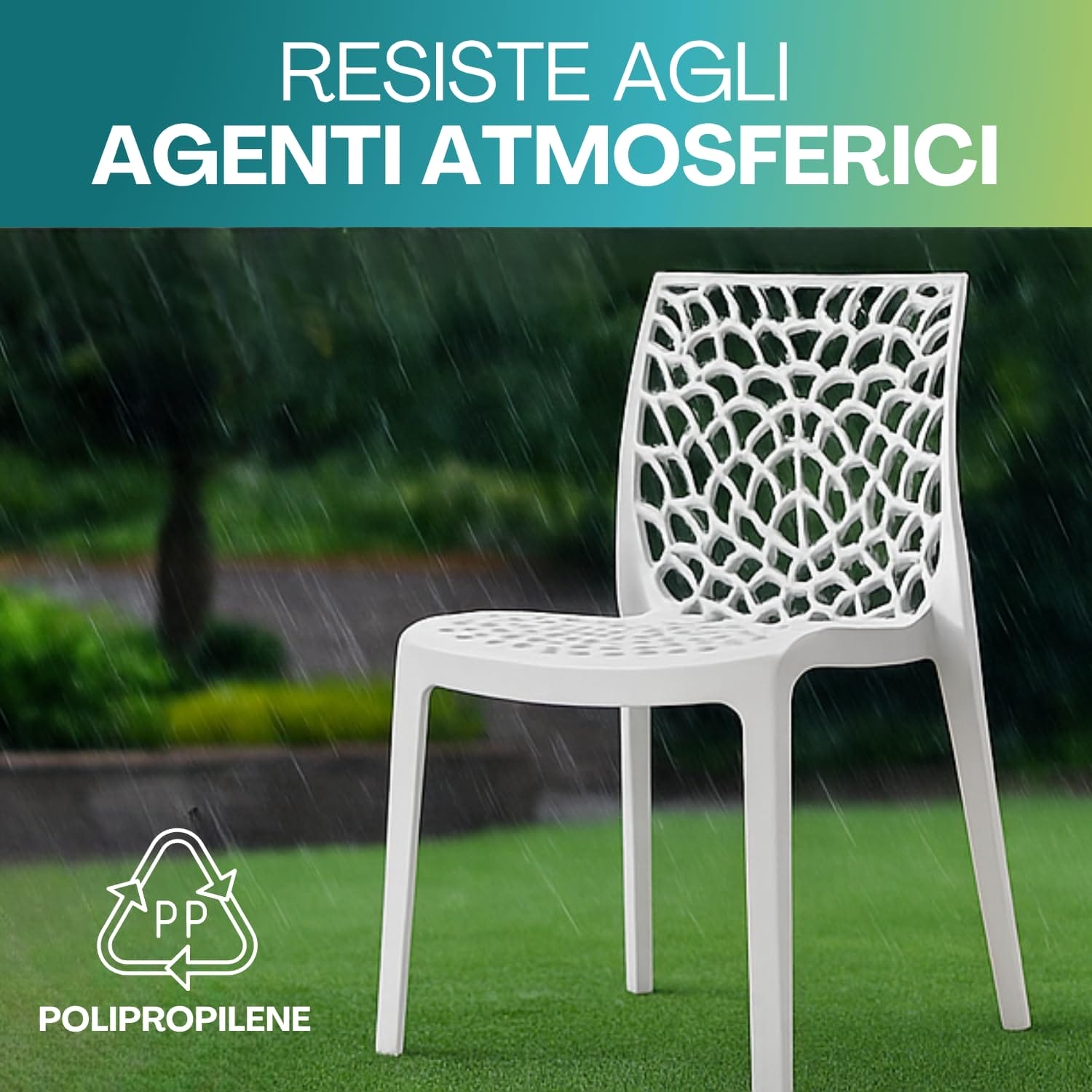 Sedia GRANDSOLEIL resistente ad acqua, sole e agenti atmosferici per uso esterno