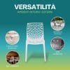 Sedia Gruvyer bianca in polipropilene traforata 52x51x81 cm per interni ed esterni