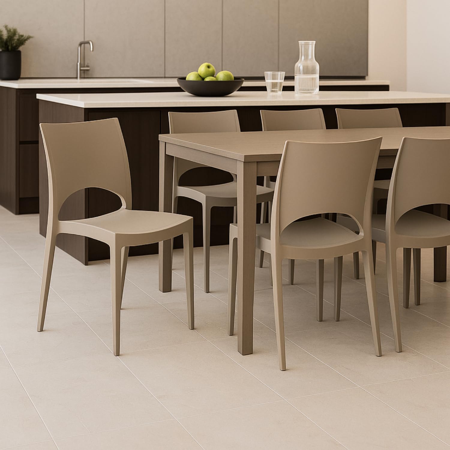 Sedie Paris avorio GRANDSOLEIL in polipropilene per sala da pranzo o cucina moderna