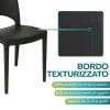 caratteristiche-sedia-paris-antracite Dettaglio bordo texturizzato sedia Paris antracite in polipropilene GRANDSOLEIL