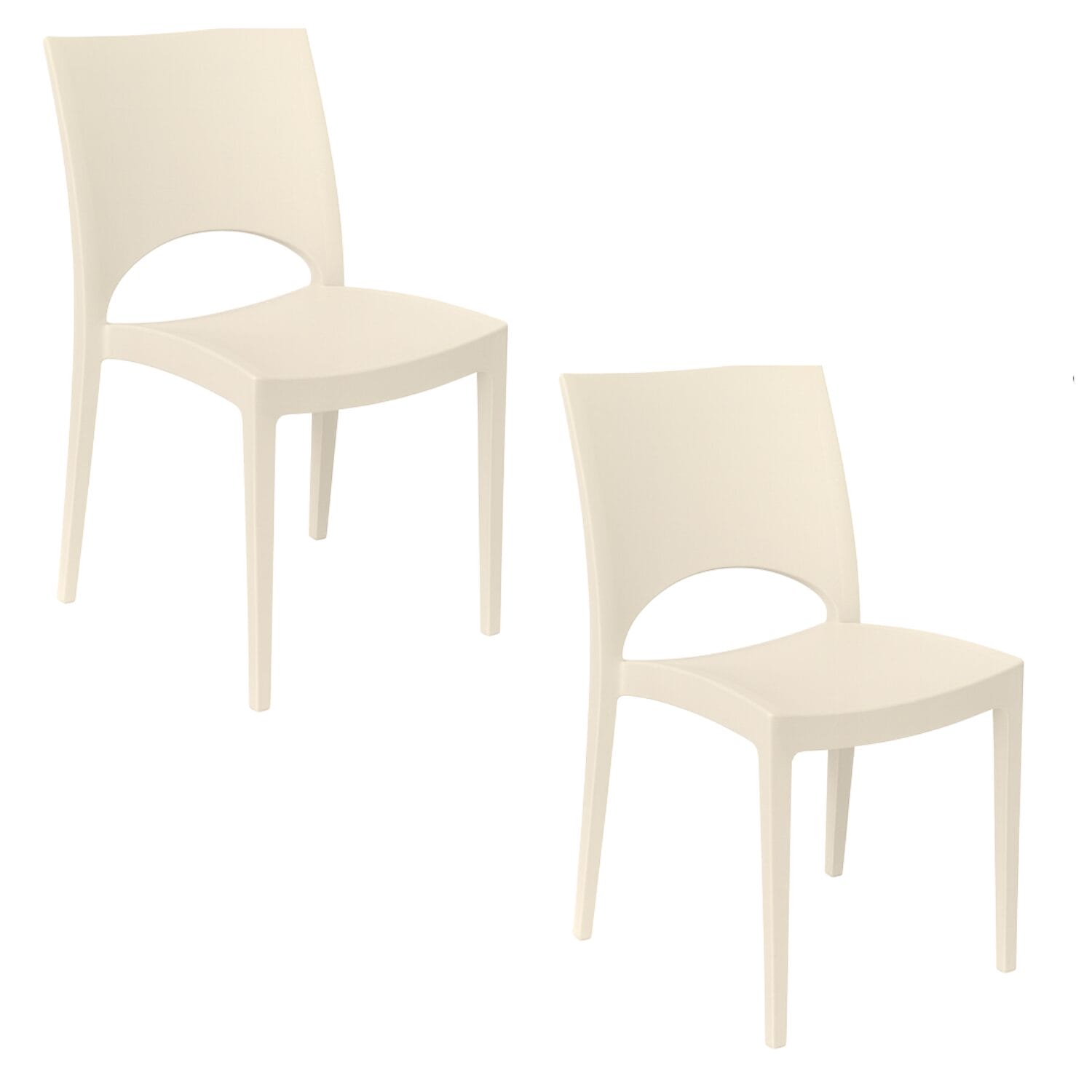 principale-2-pezzi-avorio Set 2 sedie Paris in polipropilene avorio 47x51x80 cm impilabili da giardino GRANDSOLEIL