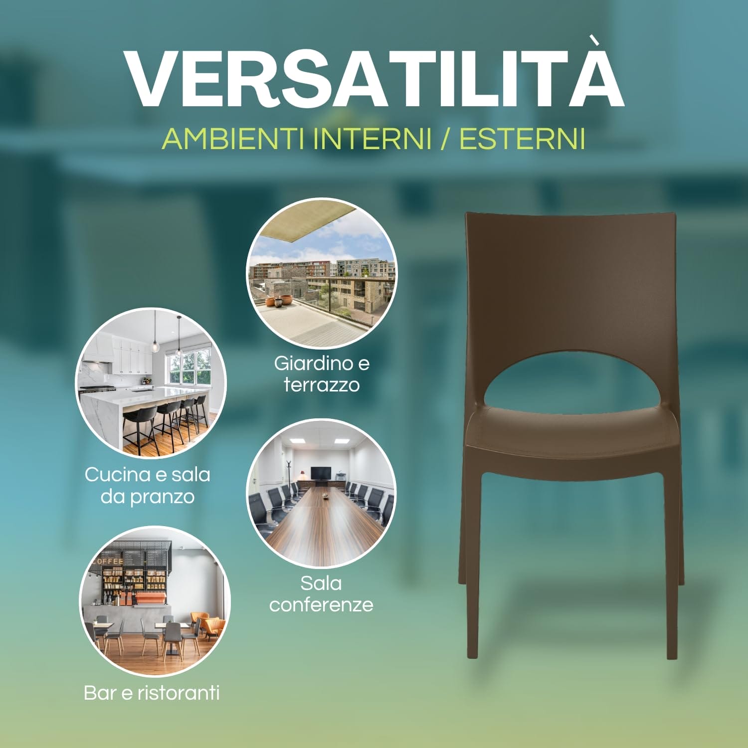 Sedia Paris in polipropilene GRANDSOLEIL per interni ed esterni