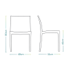 sedia-venice-gialla-misure Illustrazione tecnica sedia Venice in plastica con altezza totale 80 cm e seduta 43 cm